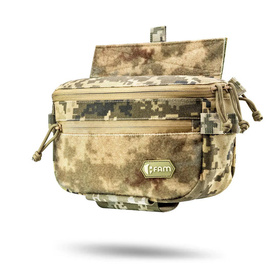 FamTac M8 XL Tactical Chest Bag / Waist Pack – Ukrainian Pixel | Velcro & Strap - Blender Tactical