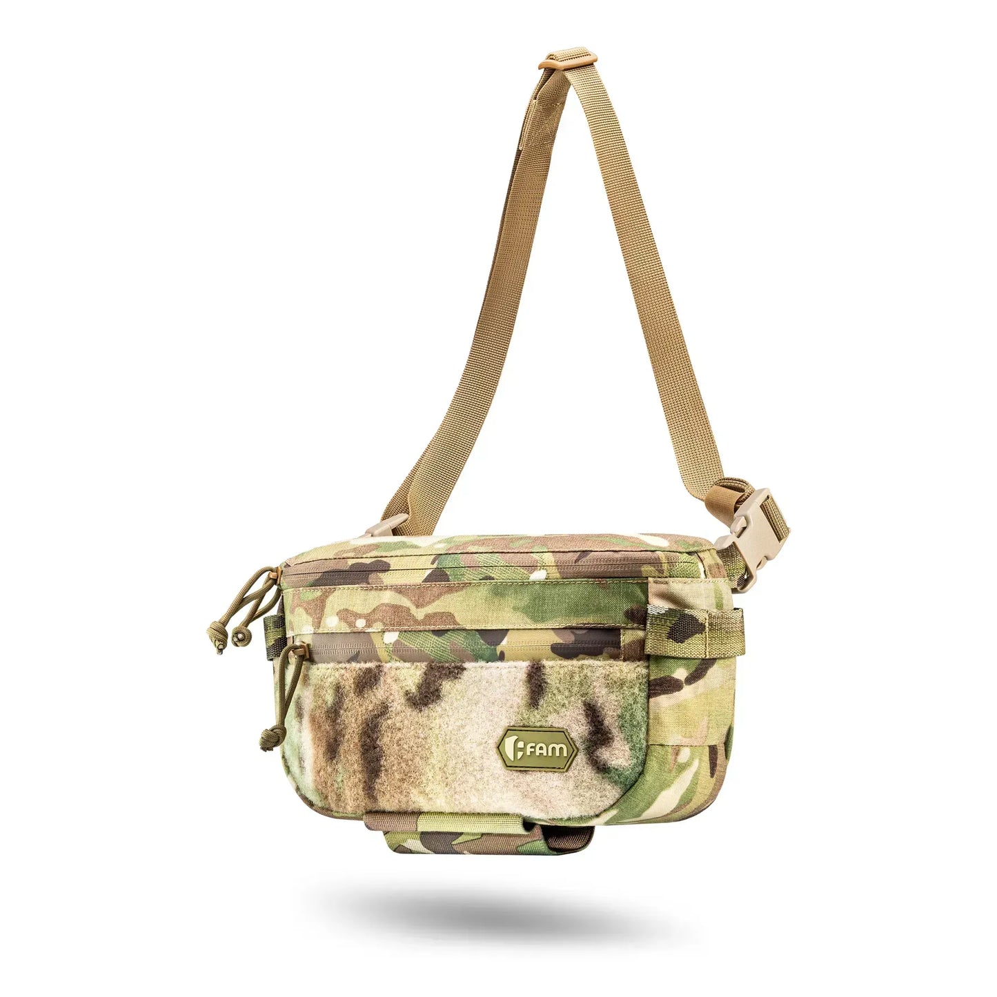 FamTac M8 XL Tactical Chest Bag / Waist Pack – Multicam USA | Velcro & Strap Mount - Blender Tactical