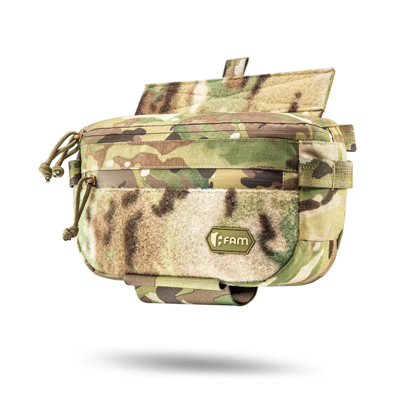 FamTac M8 XL Tactical Chest Bag / Waist Pack – Multicam USA | Velcro & Strap Mount - Blender Tactical