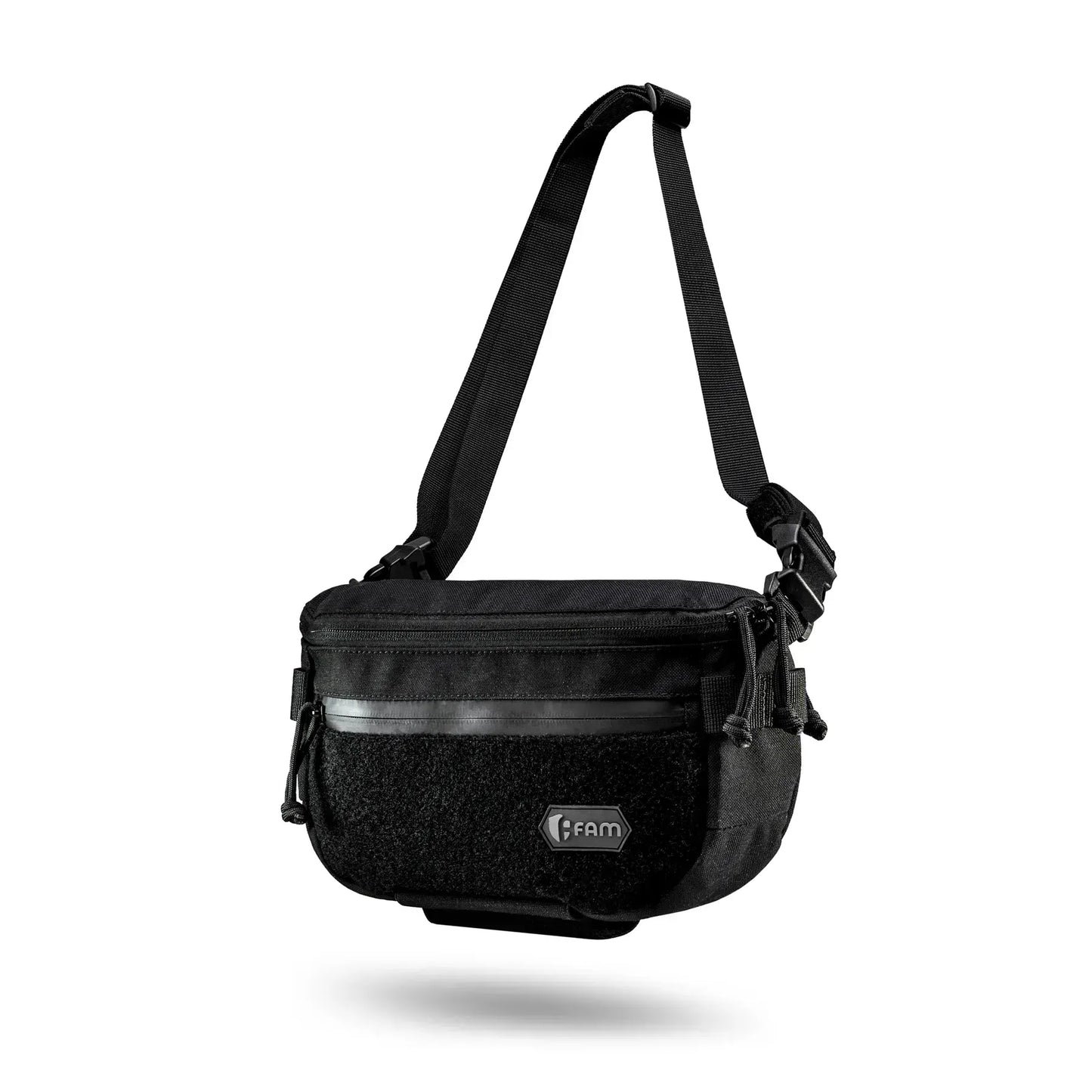 FamTac M8 XL Tactical Chest Bag / Waist Pack – Black | Velcro & Strap - Blender Tactical