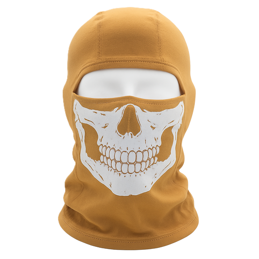 Ghost Tactical Balaclava – Skull Print | Coyote Tan | 100% Cotton