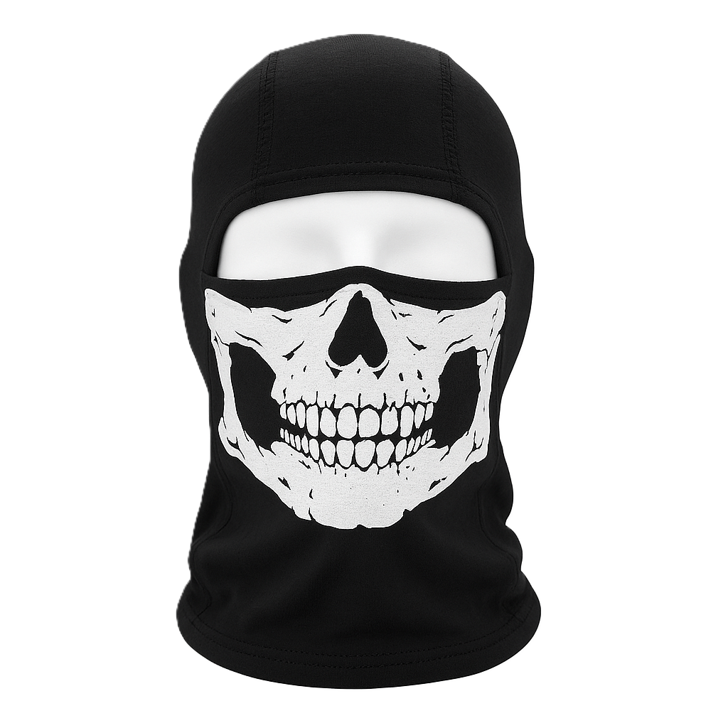 Ghost Tactical Balaclava – Skull Print | Black | 100% Cotton