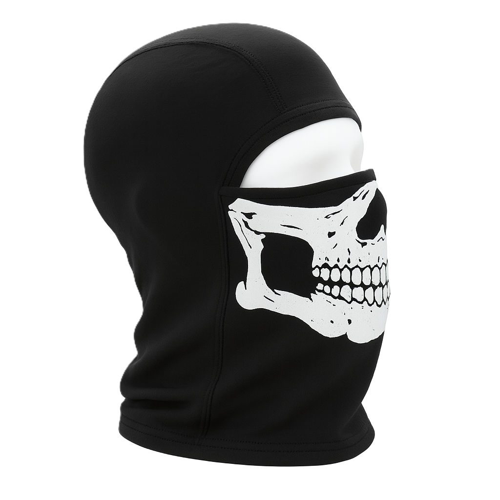 Ghost Tactical Balaclava – Skull Print | Black | 100% Cotton