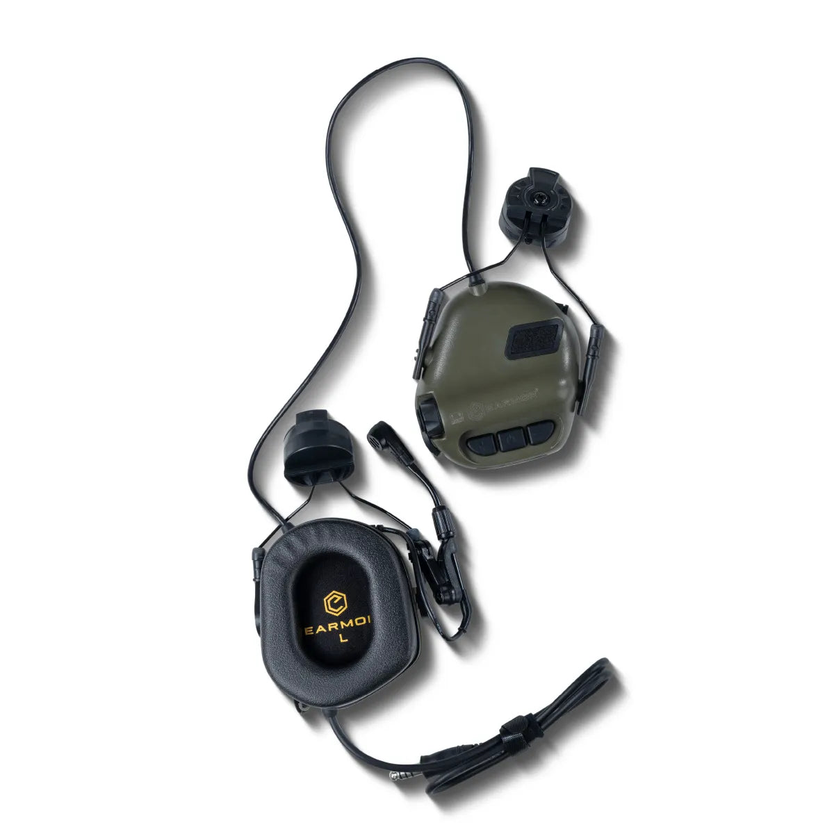 Earmor M32H Helmet-Mounted Tactical Communication Headset – Foliage Green - Blender Tactical
