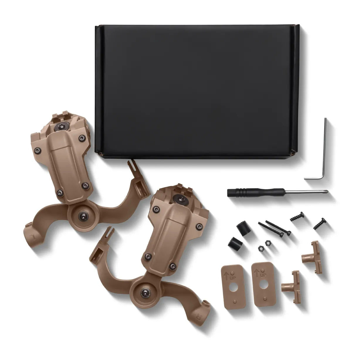 Earmor ARC Helmet Adapter Kit – Rail Mounts for M31/M32 (Coyote Tan) - Blender Tactical