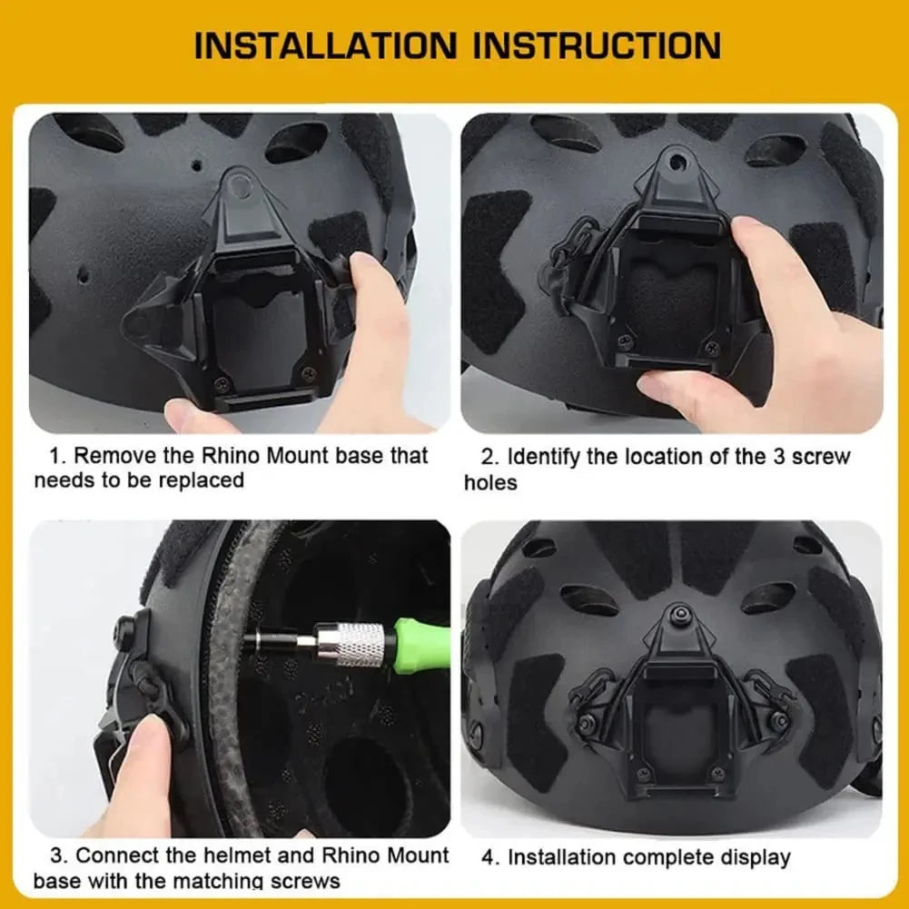 Tactical NVG Mount Adapter with Hook Rope – 3-Hole Helmet Bracket for FAST/MICH/Wendy - Blender Tactical
