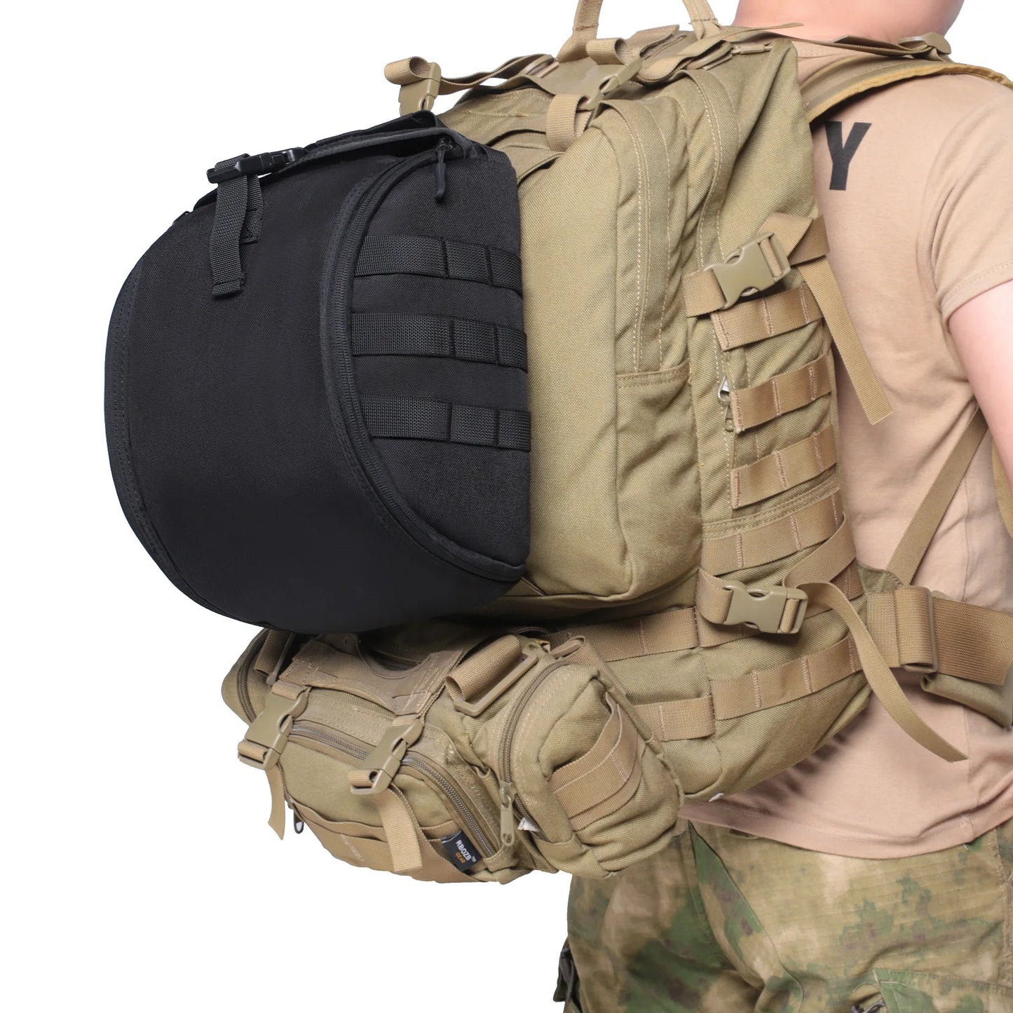 Tactical Helmet Bag – Black, MOLLE, Padded & Lined