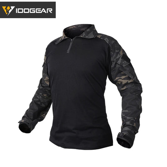 IDOGEAR G3 Combat Shirt with Elbow Pads – Multicam Black