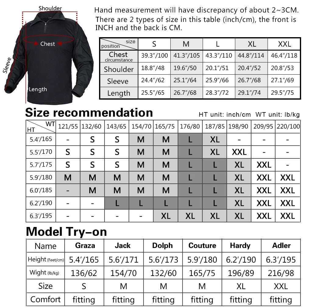 IDOGEAR G3 Combat Shirt with Elbow Pads – Black - Blender Tactical