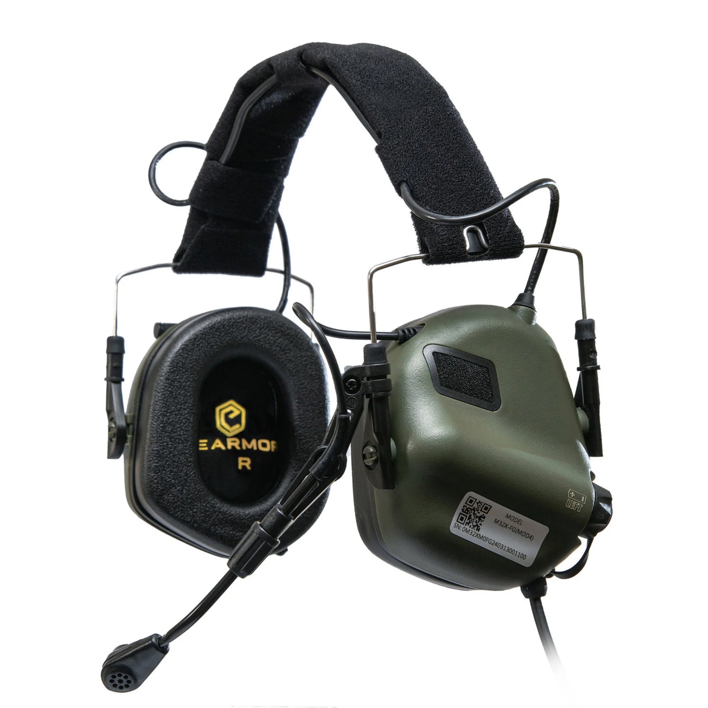 Earmor M32X Helmet-Mounted Tactical Communication Headset – Foliage Green - Blender Tactical