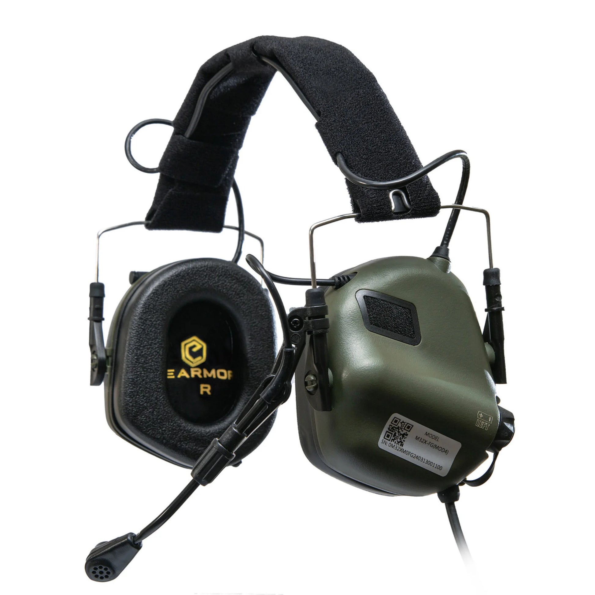 Earmor M32X Helmet-Mounted Tactical Communication Headset – Foliage Green - Blender Tactical