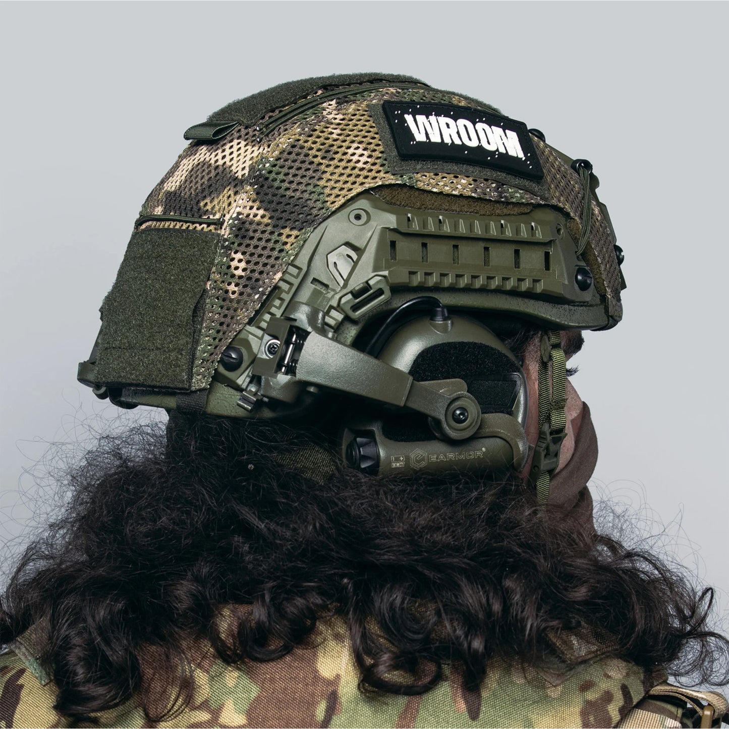 Earmor M32X Helmet-Mounted Tactical Communication Headset – Foliage Green - Blender Tactical