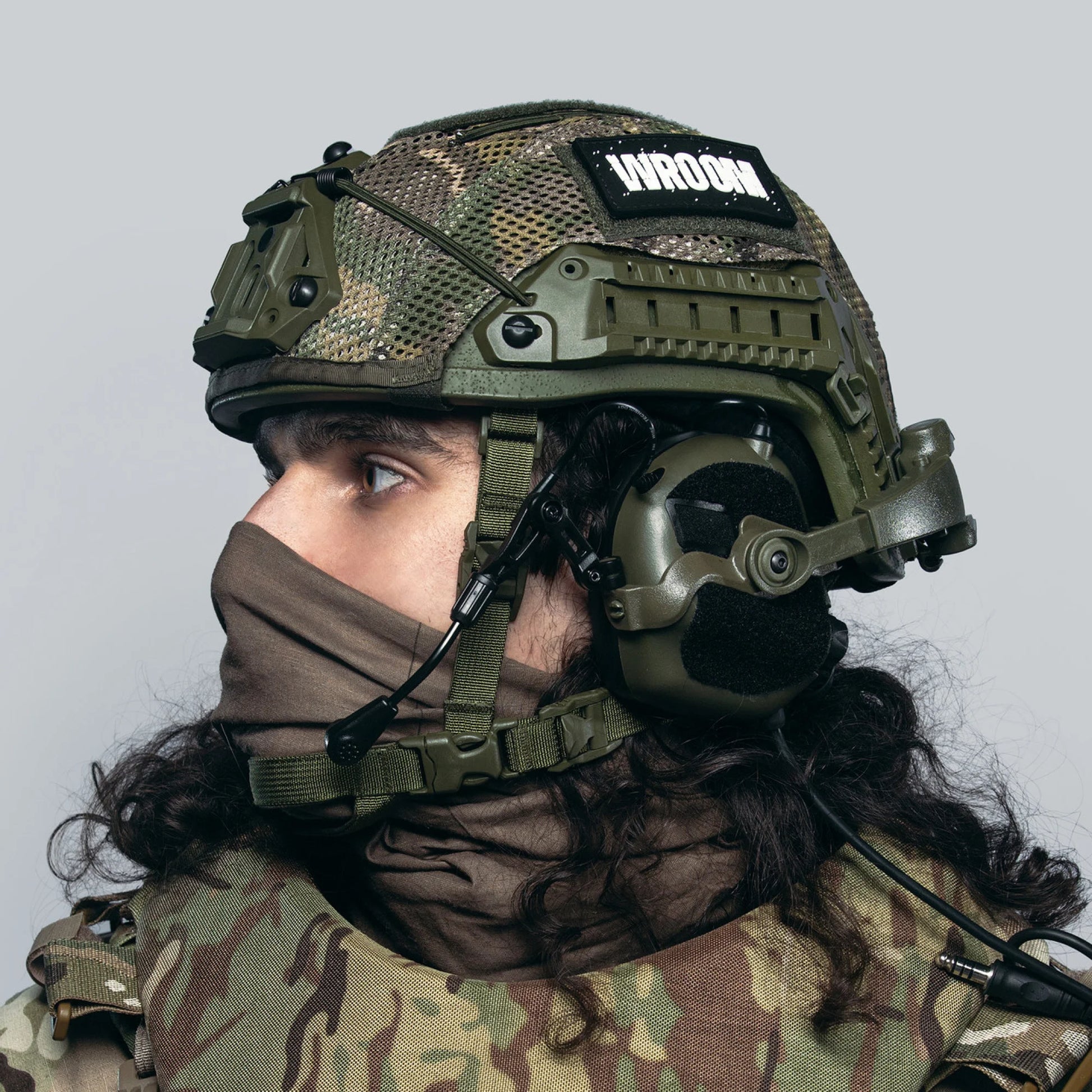 Earmor M32X Helmet-Mounted Tactical Communication Headset – Foliage Green - Blender Tactical
