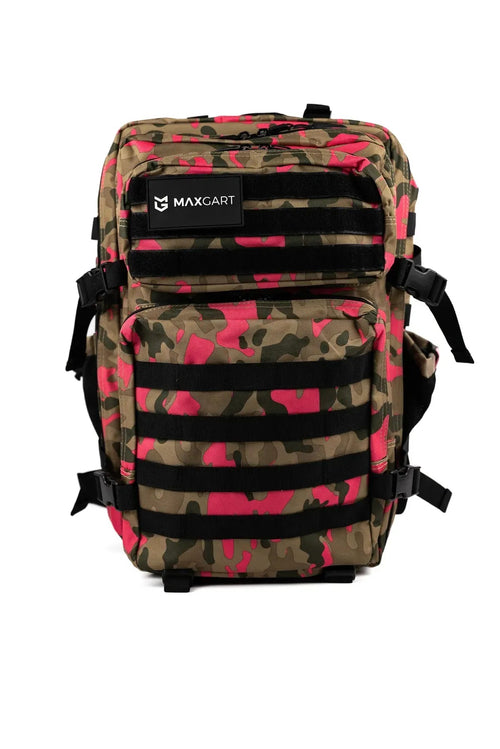 MAXGART Tactical Backpack 45L – Pink Camo – Water-Resistant & Versatile