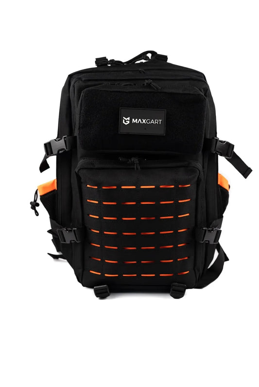 MAXGART Tactical Backpack 45L – Pulse Black Orange – Water-Resistant & Versatile