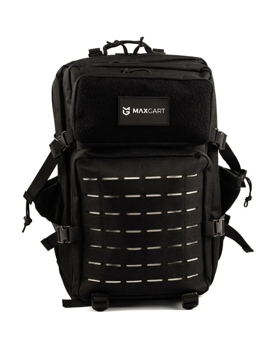 MAXGART Tactical Backpack 45L – Pulse Black White – Water-Resistant & Versatile