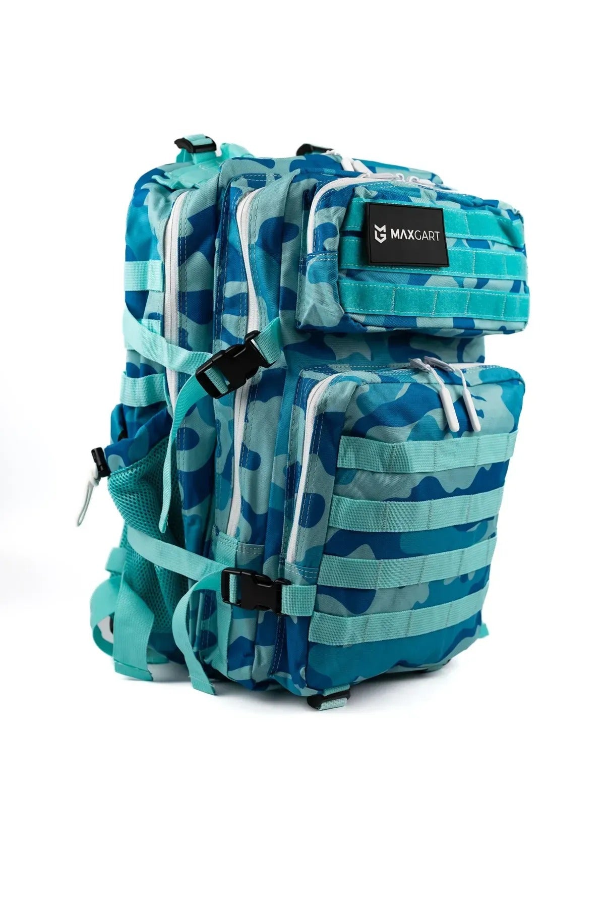 MAXGART Tactical Backpack 45L – Light Blue Camo – Water-Resistant & Versatile