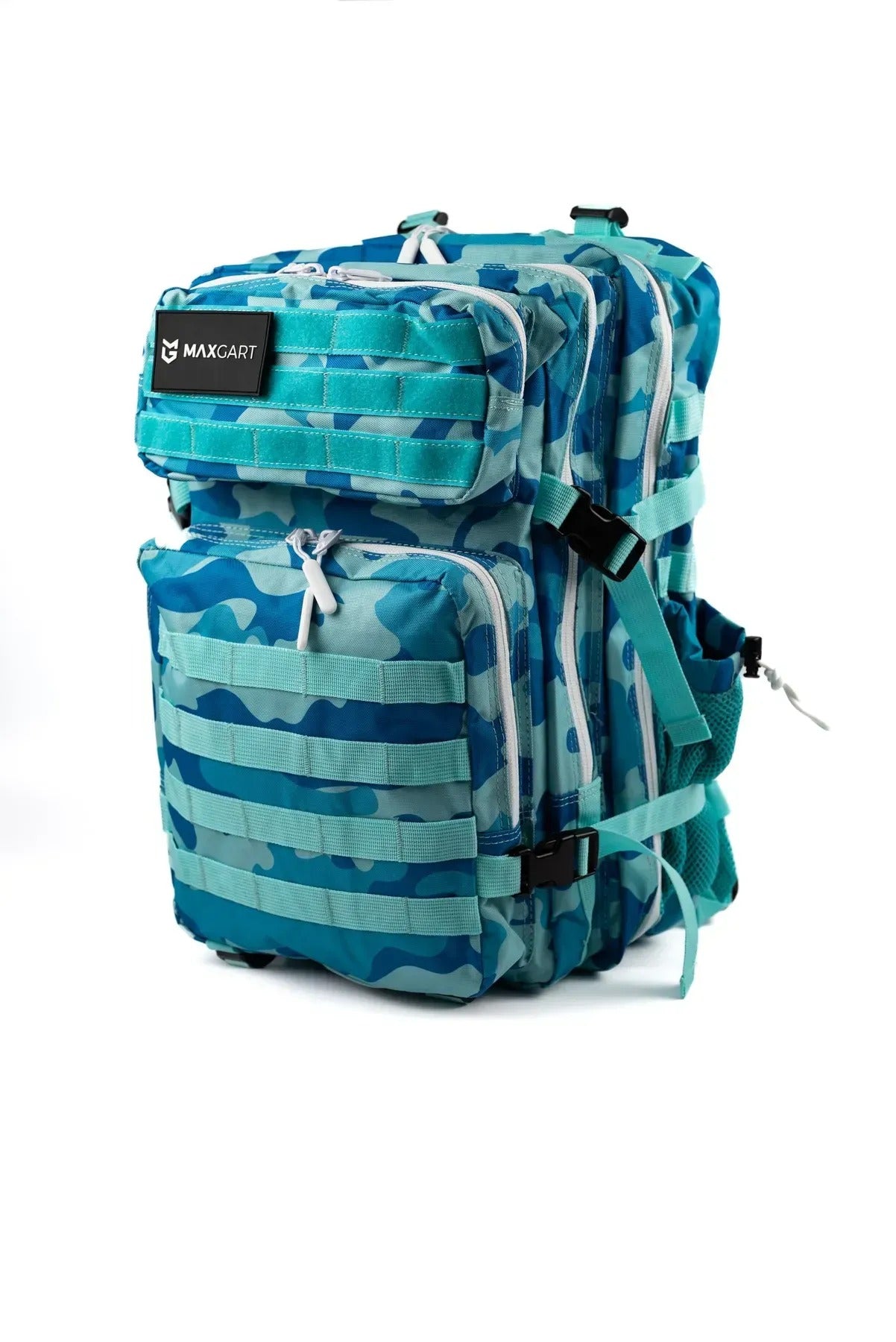 MAXGART Tactical Backpack 45L – Light Blue Camo – Water-Resistant & Versatile
