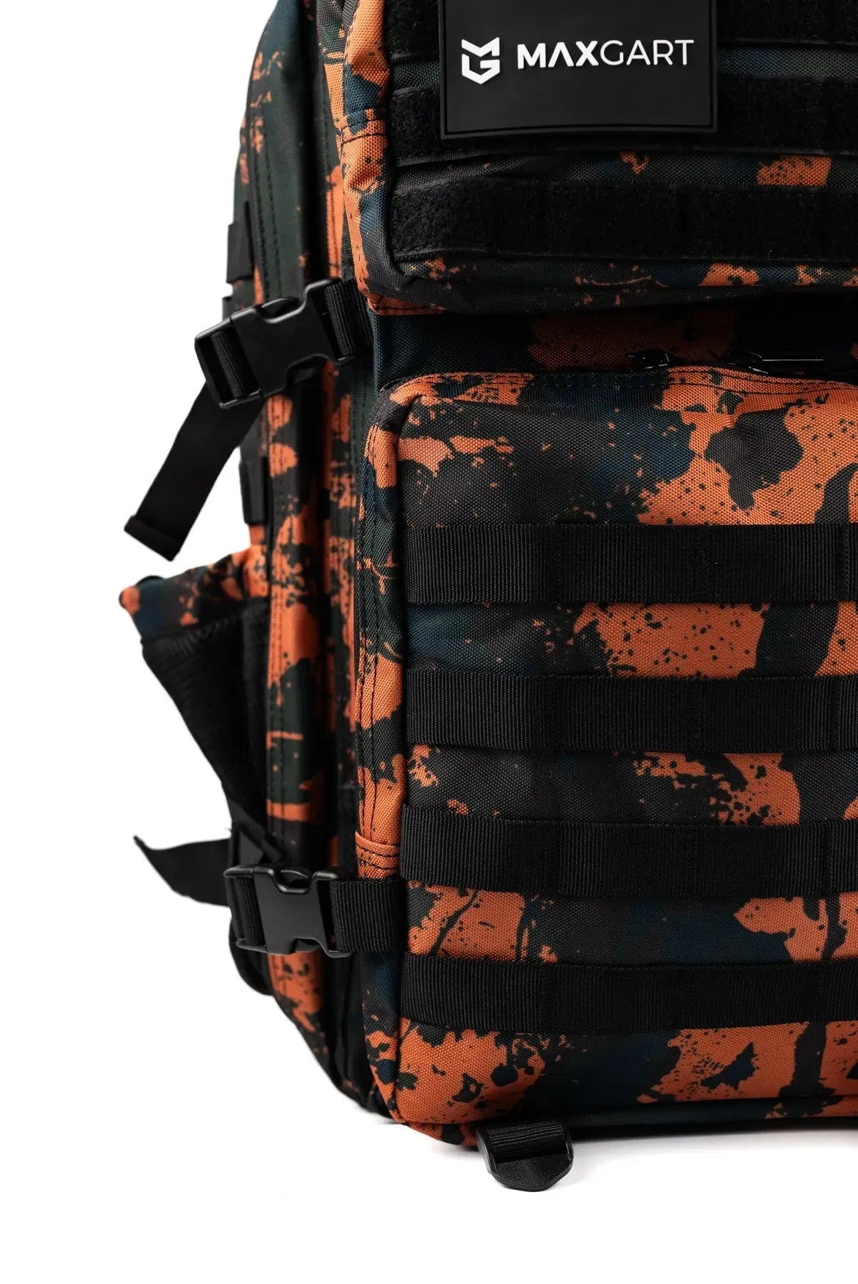 MAXGART Tactical Backpack 45L – Orange Camo – Water-Resistant & Versatile