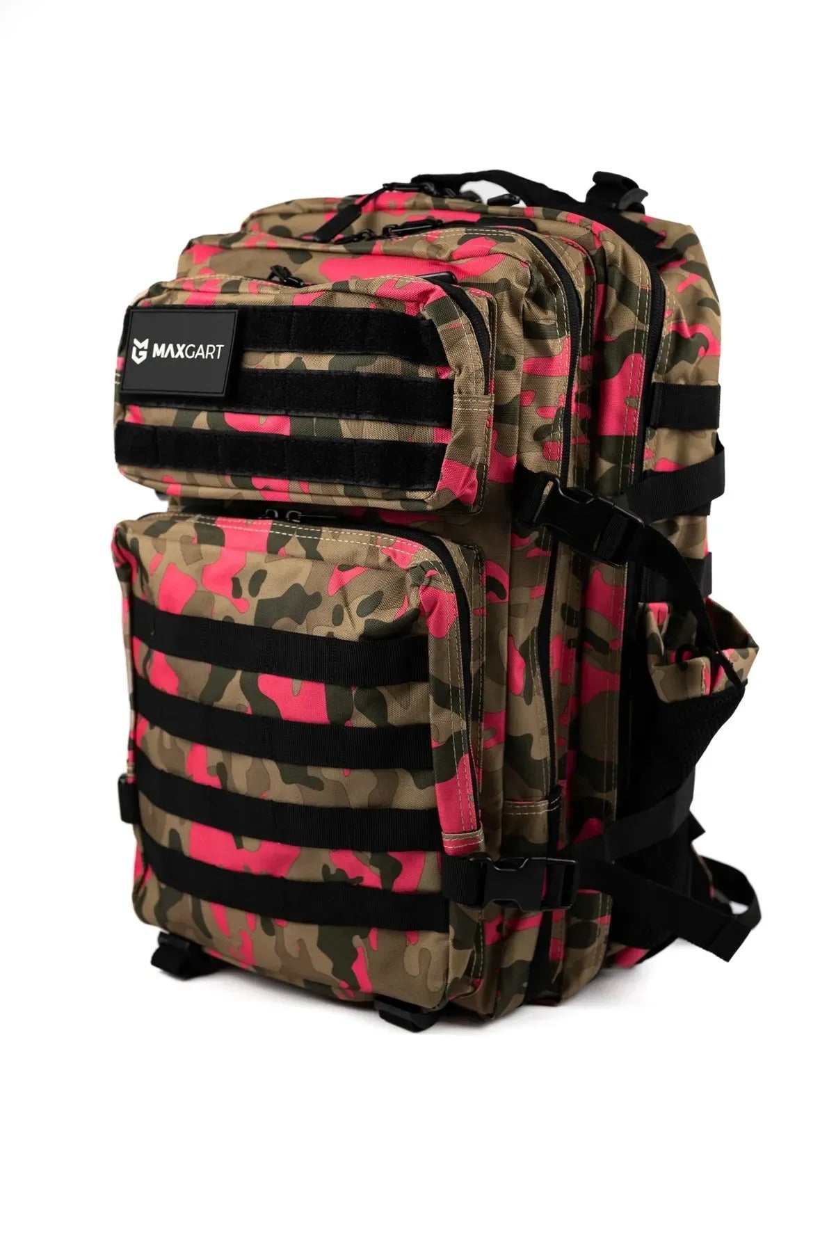 MAXGART Tactical Backpack 45L – Pink Camo – Water-Resistant & Versatile