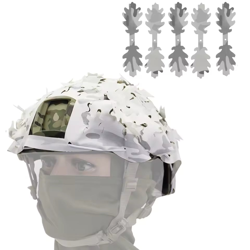 FAST Helmet Cover 3D Leaf – Snow Camo - Blender Tactical