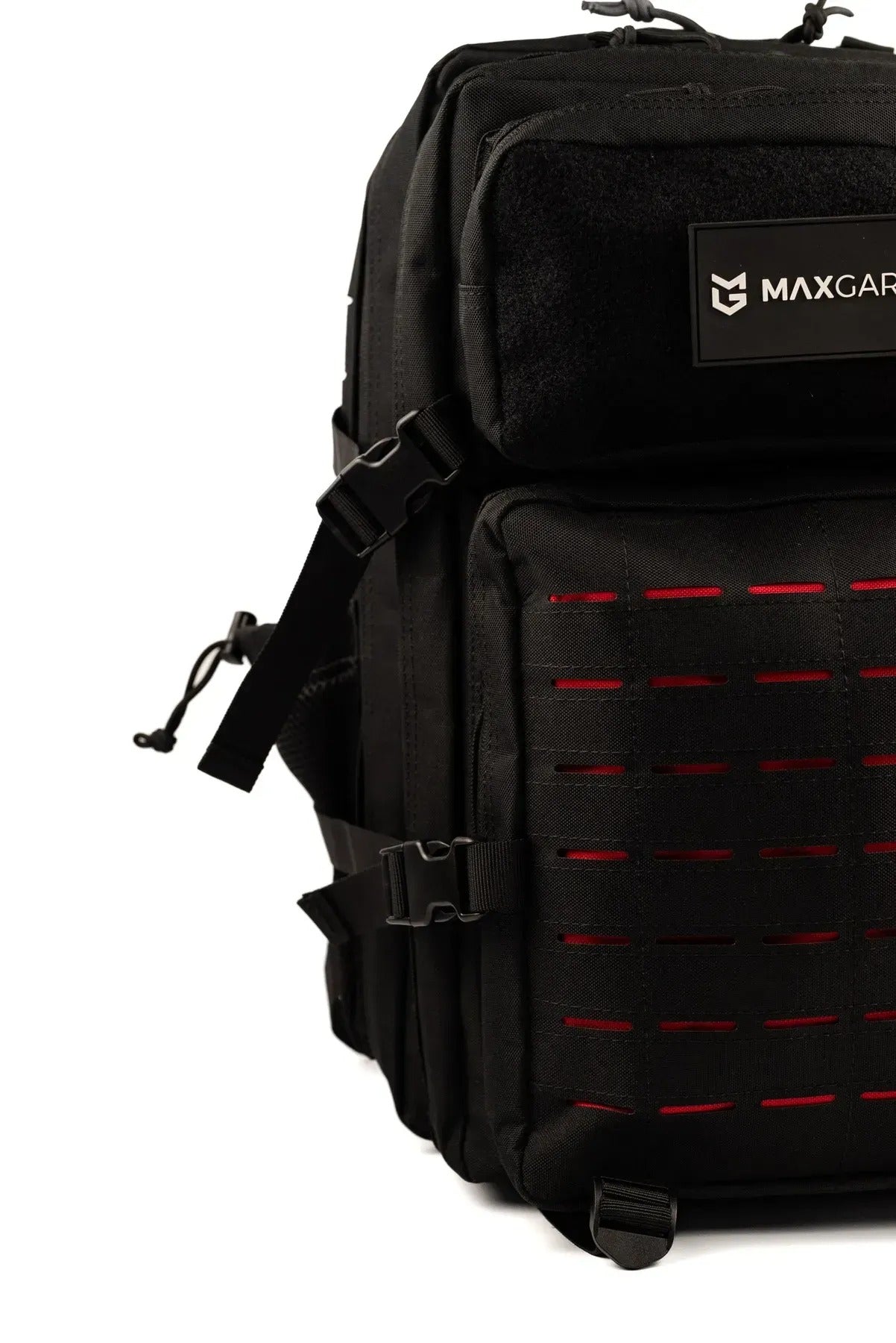 MAXGART Tactical Backpack 45L – Pulse Black Red – Water-Resistant & Versatile