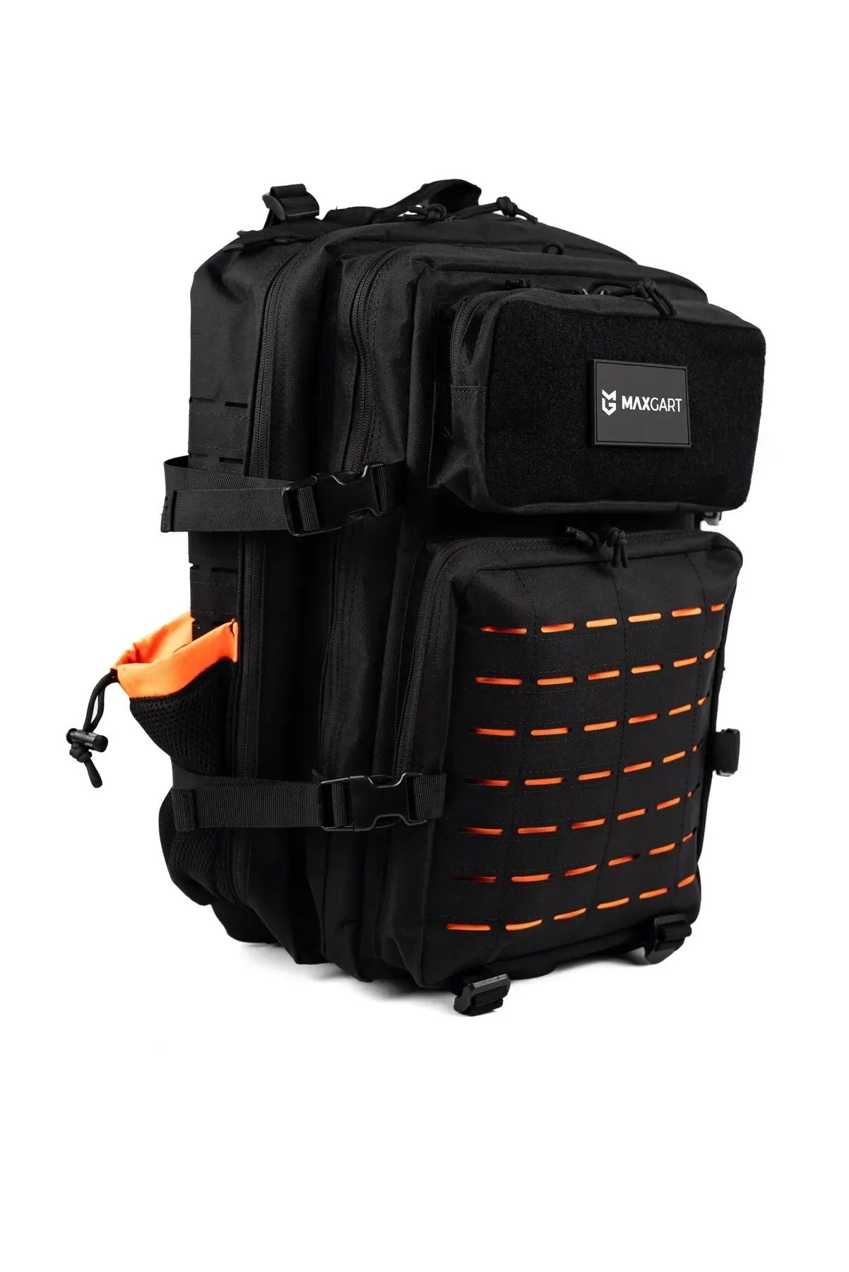 MAXGART Tactical Backpack 45L – Pulse Black Orange – Water-Resistant & Versatile