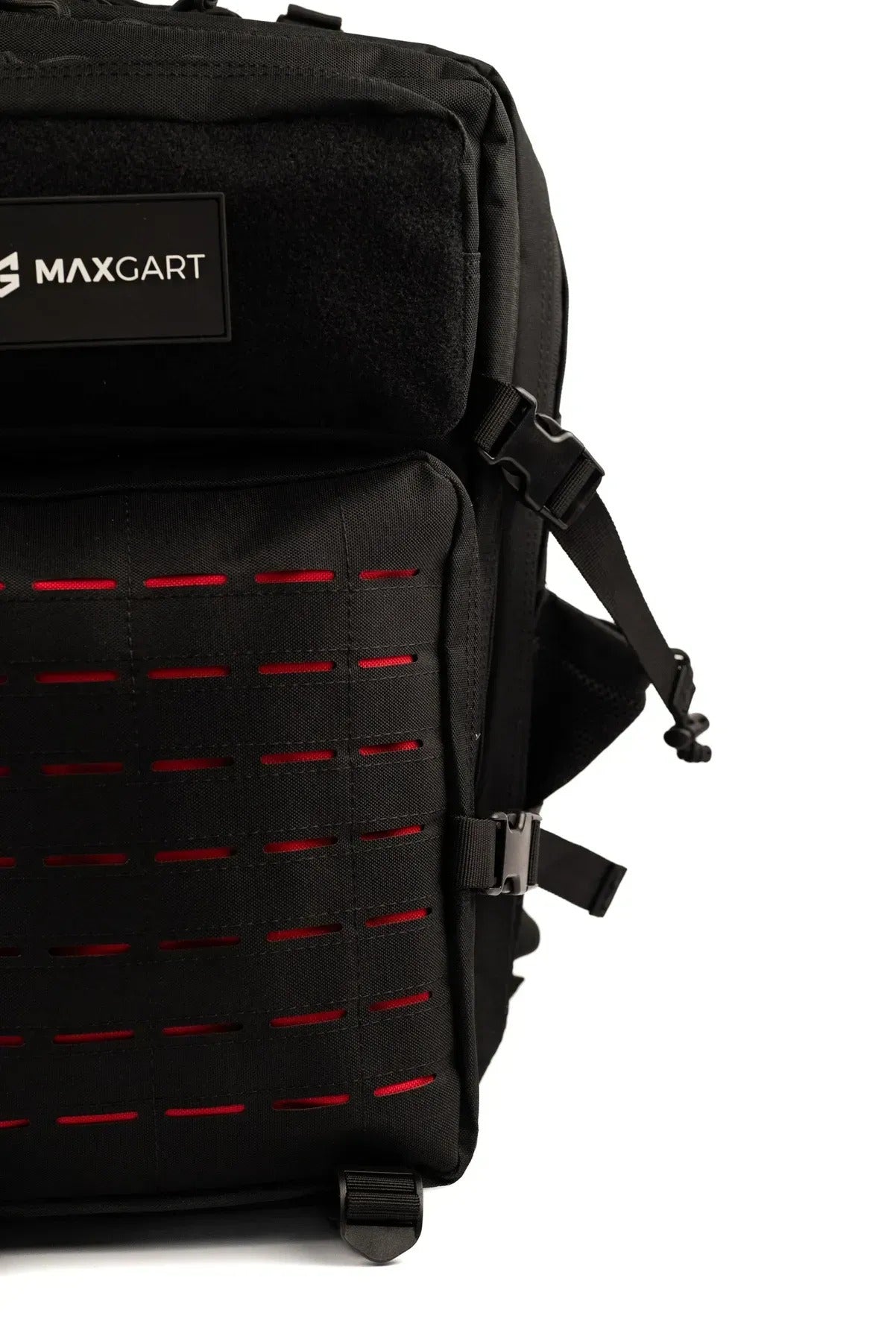 MAXGART Tactical Backpack 45L – Pulse Black Red – Water-Resistant & Versatile