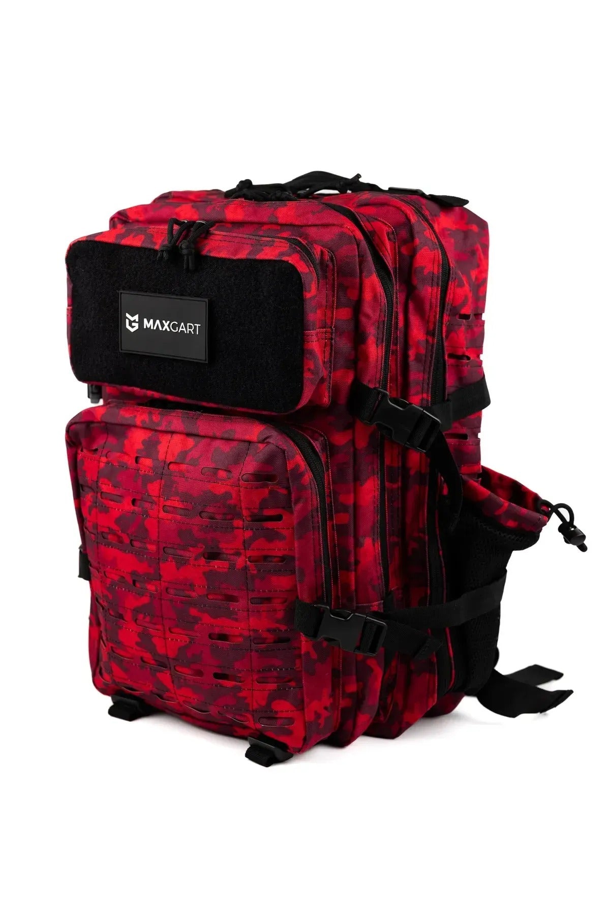 MAXGART Tactical Backpack 45L – Pulse Red CP – Water-Resistant & Versatile
