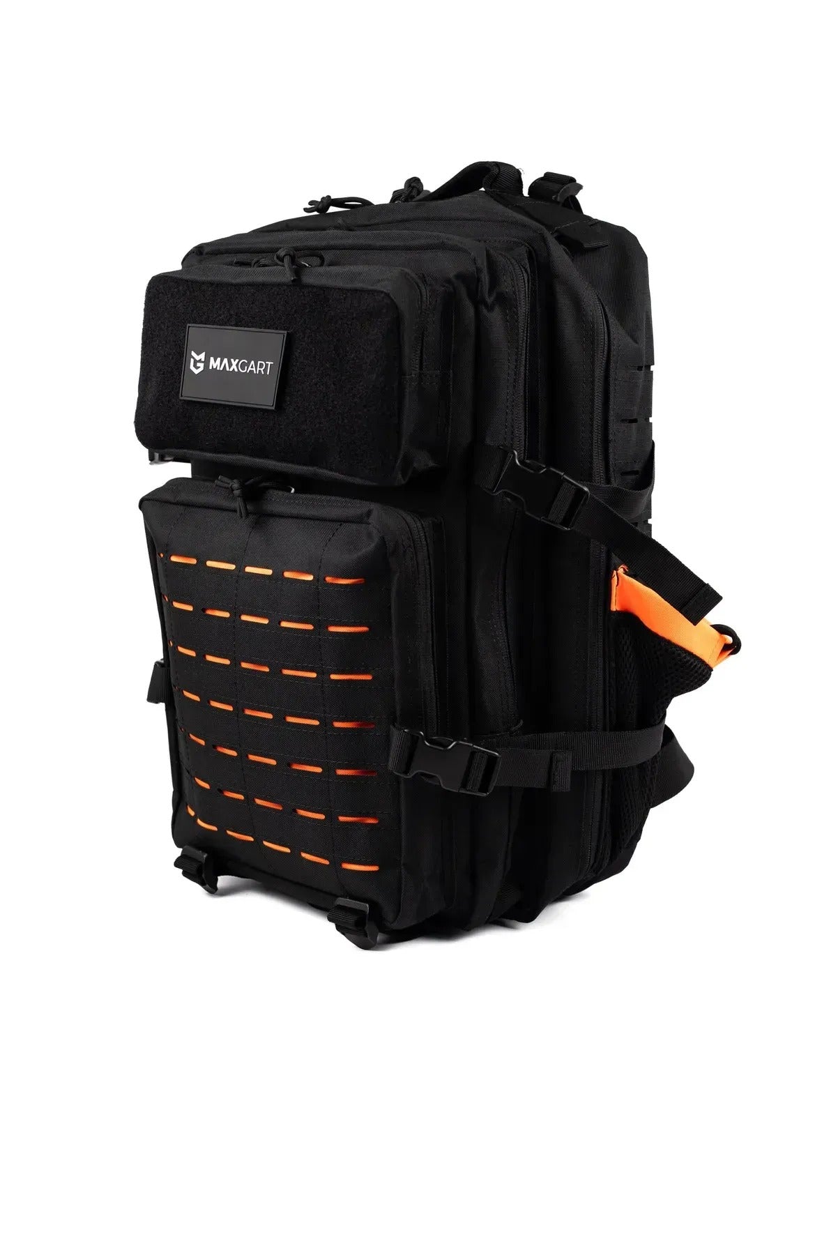 MAXGART Tactical Backpack 45L – Pulse Black Orange – Water-Resistant & Versatile