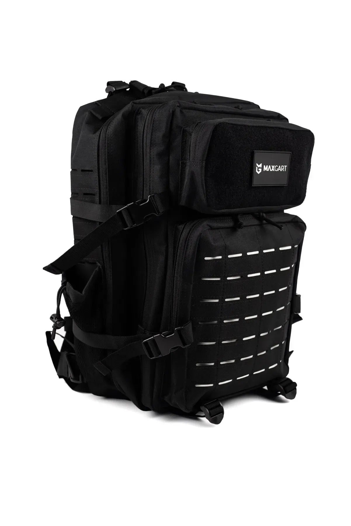 MAXGART Tactical Backpack 45L – Pulse Black White – Water-Resistant & Versatile
