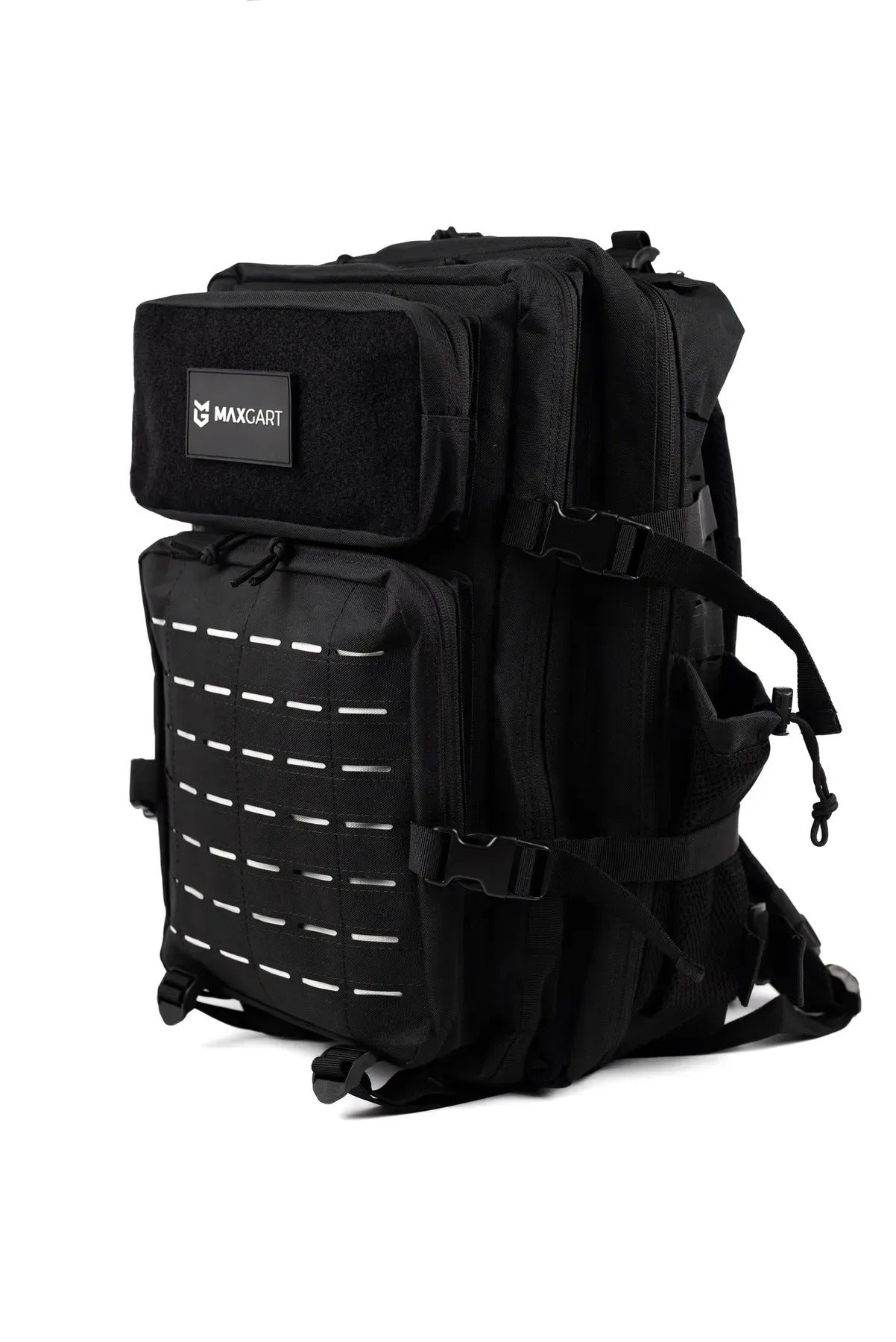 MAXGART Tactical Backpack 45L – Pulse Black White – Water-Resistant & Versatile