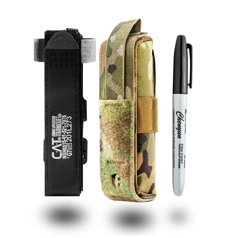 FamTac Tourniquet Kit Multicam – Pouch + CAT + Marker - Blender Tactical