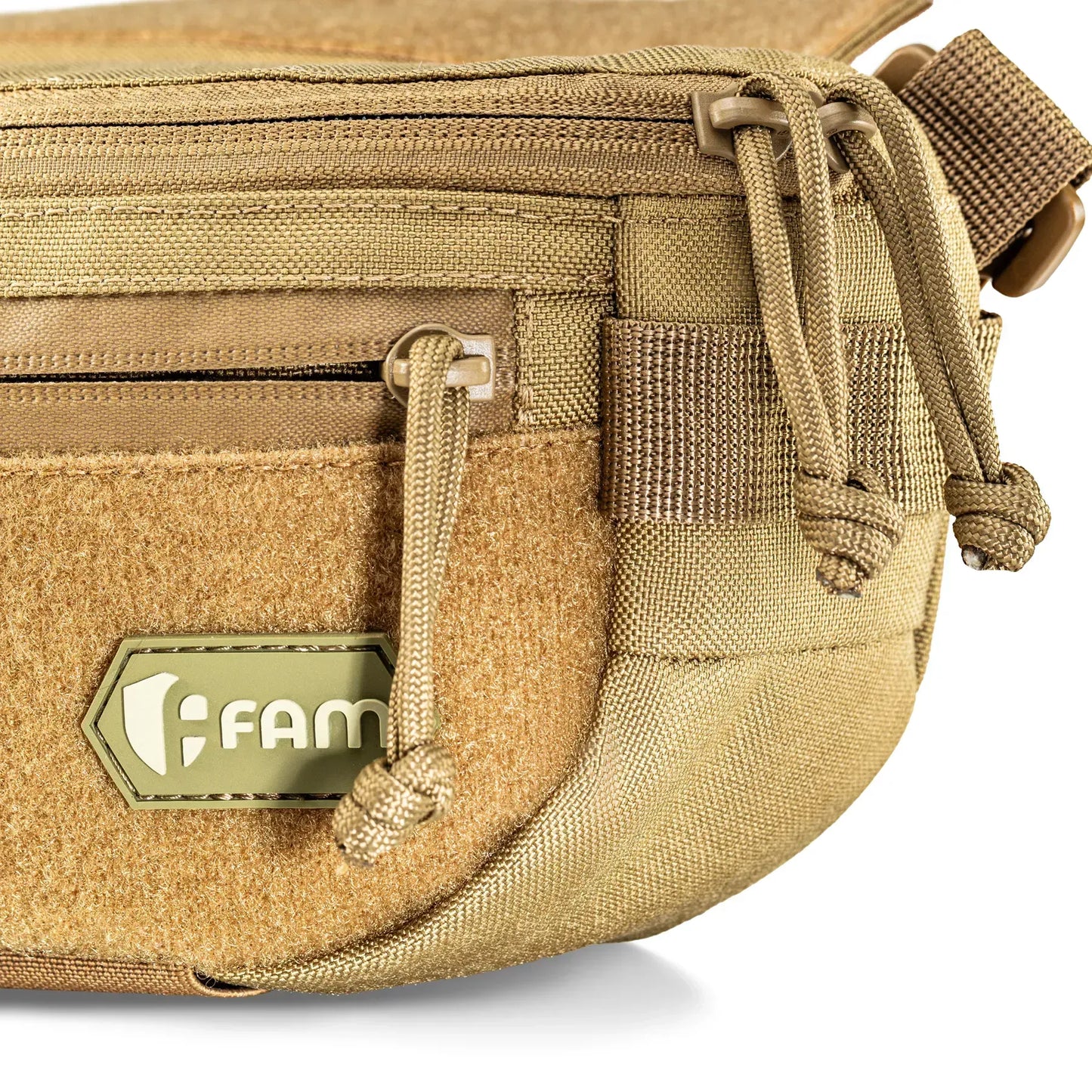 FamTac M8 Tactical Chest Bag / Waist Pack – Coyote | Velcro Mount - Blender Tactical