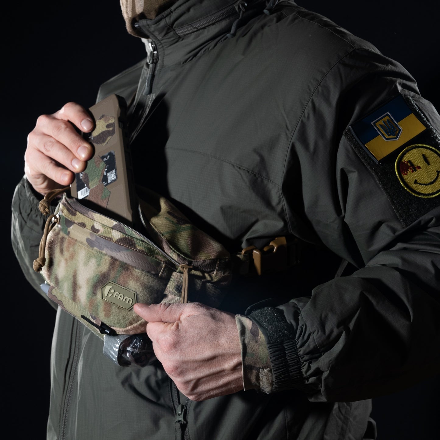 FamTac M8 XL Tactical Chest Bag / Waist Pack – Ukrainian Pixel | Velcro & Strap - Blender Tactical