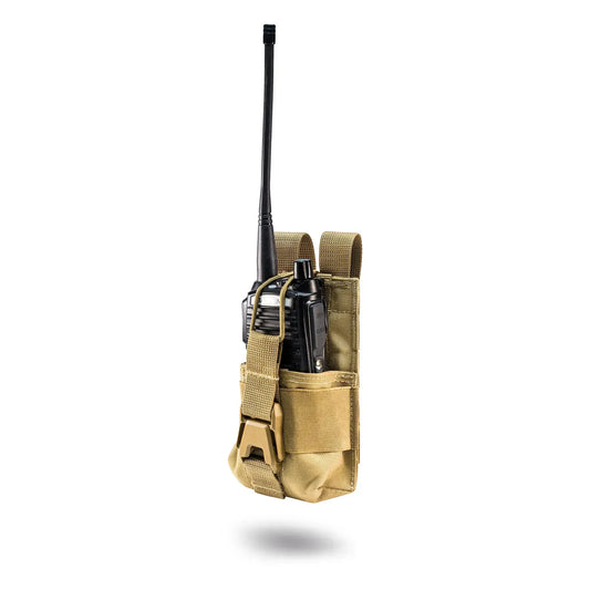 FamTac MOLLE Radio Pouch – Coyote | Tactical Holder for Motorola Radios - Blender Tactical