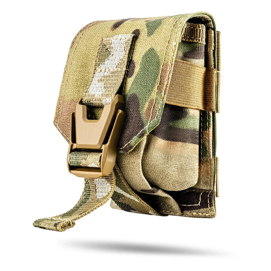 FamTac MOLLE Grenade Pouch – Multicam | Silent Buckle Closure - Blender Tactical