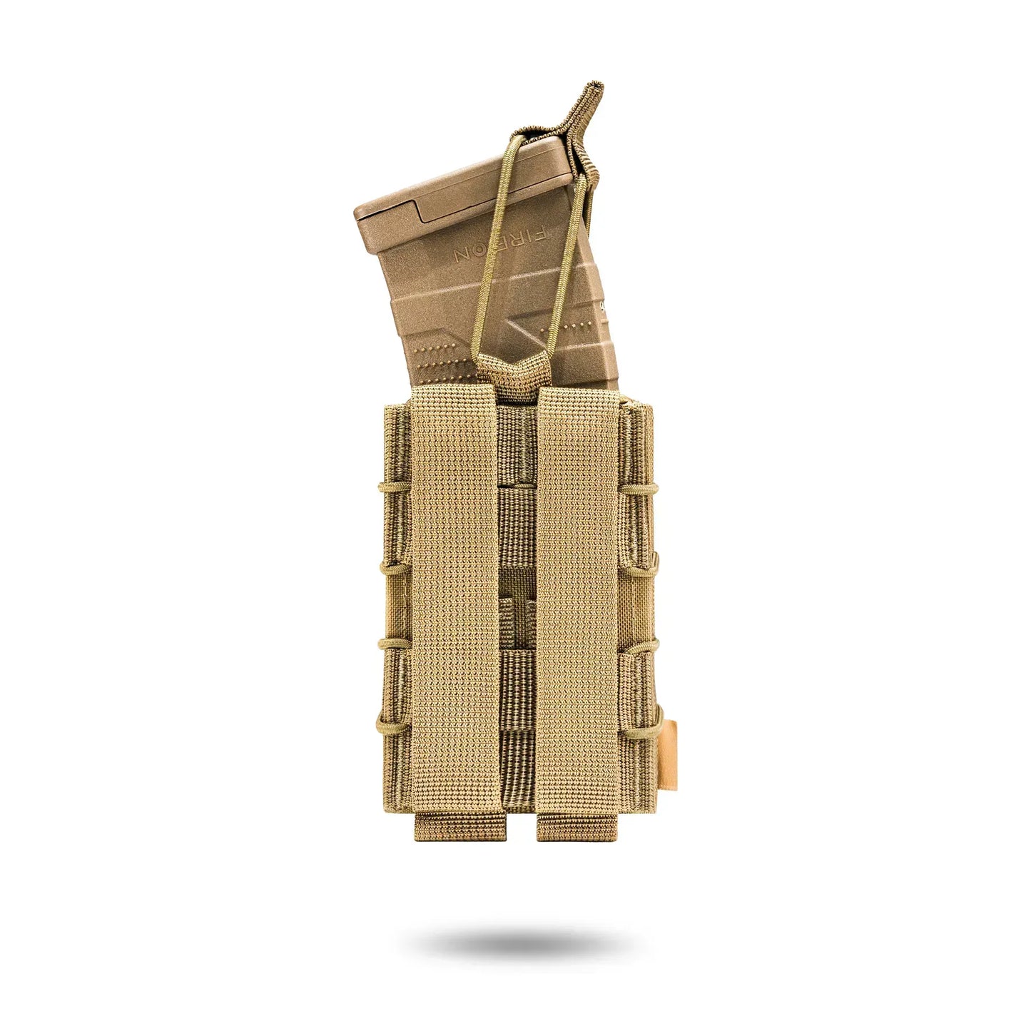 FamTac Single Mag Pouch – Coyote | MOLLE, Rigid Open-Top AK/AR Pouch - Blender Tactical
