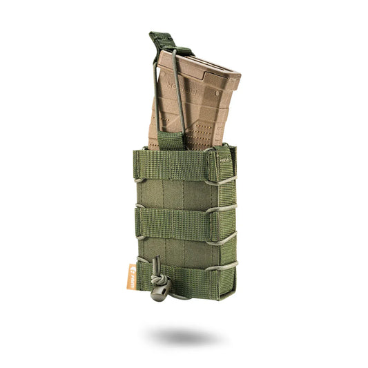 FamTac Single Mag Pouch – Olive | AK/AR, MOLLE, Rigid Open-Top - Blender Tactical