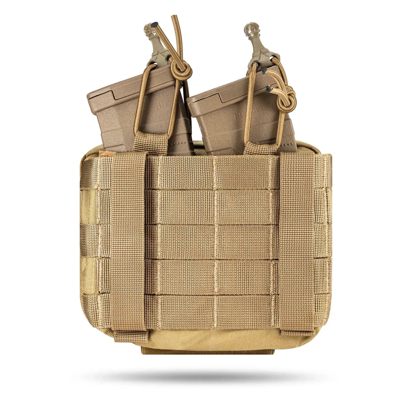 FamTac Admin + Double Mag Pouch – Coyote | AK/AR Compatible, MOLLE - Blender Tactical