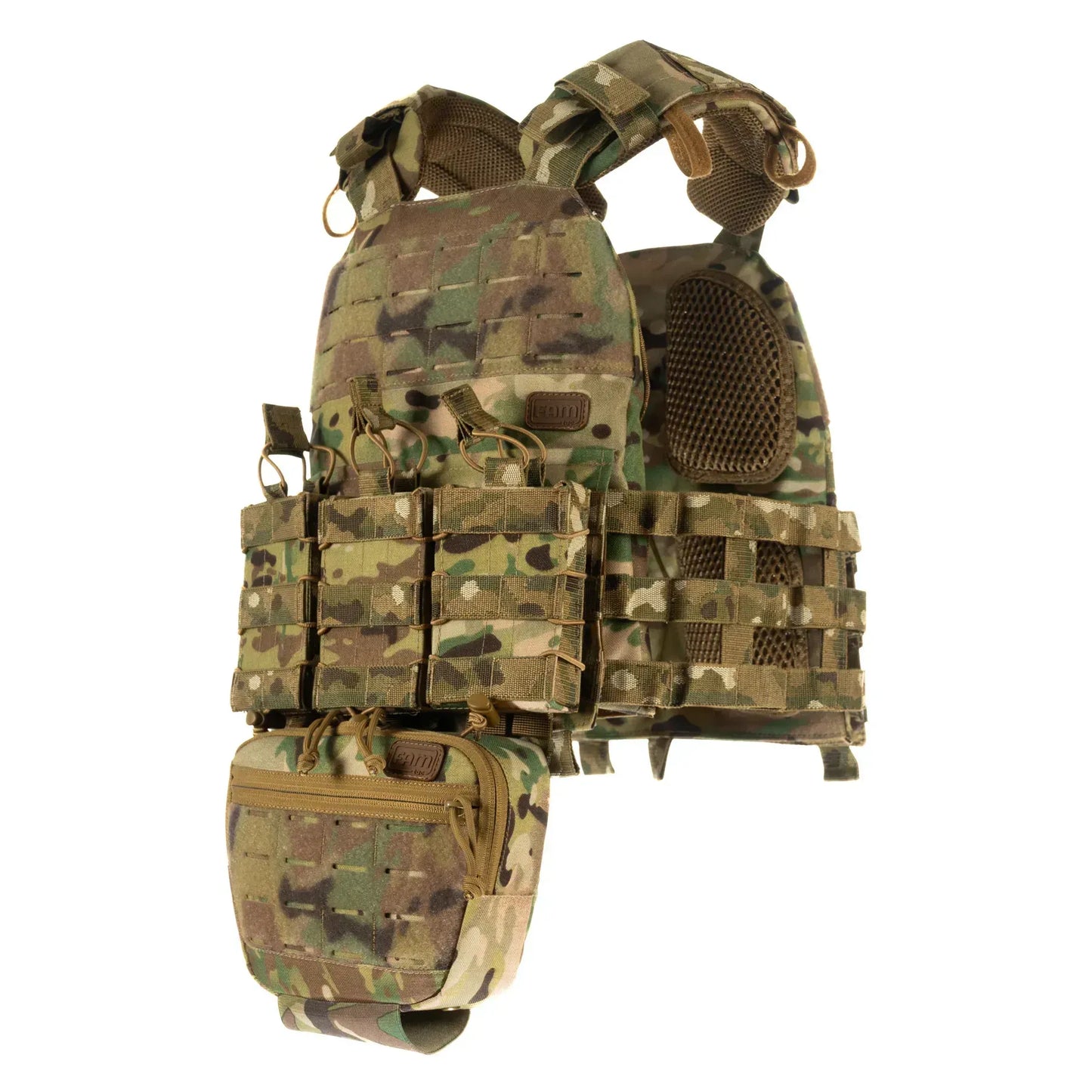 FamTac Plate Carrier M7 Lite – 3 Mag Pouches + Utility | Multicam - Blender Tactical