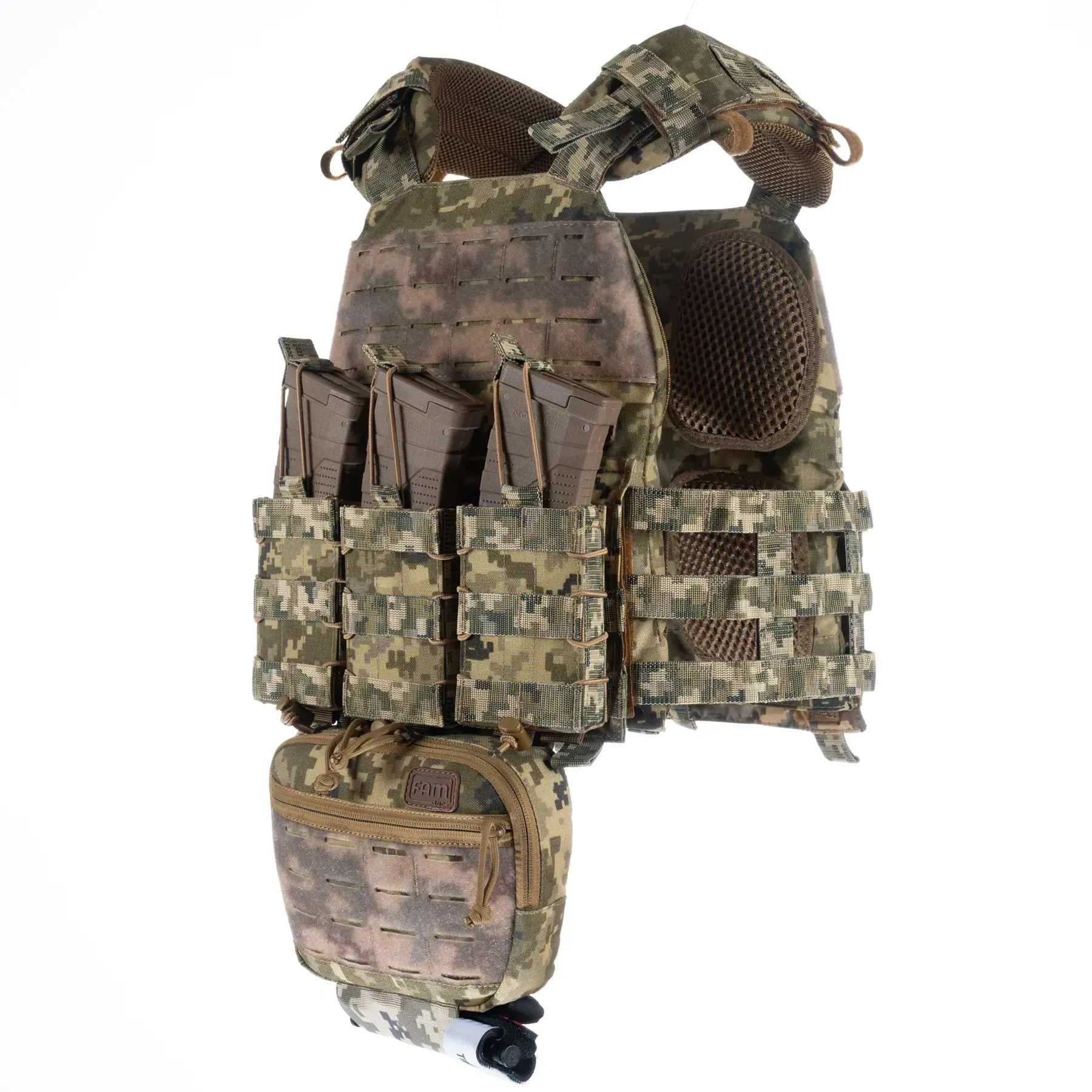 FamTac Plate Carrier M7 Lite – 3 Mag Pouches + Utility | Ukrainian Pixel - Blender Tactical