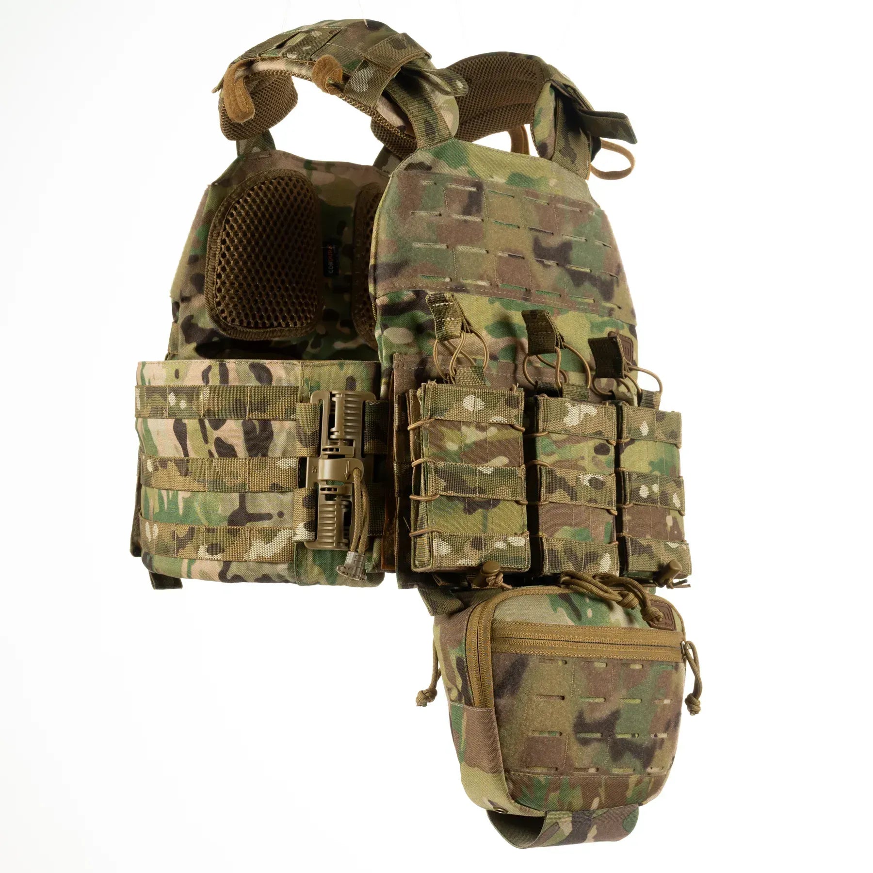 FamTac Plate Carrier M7 Lite – Side Armor 15×30 + 3 Mag Pouches + Utility | Multicam - Blender Tactical