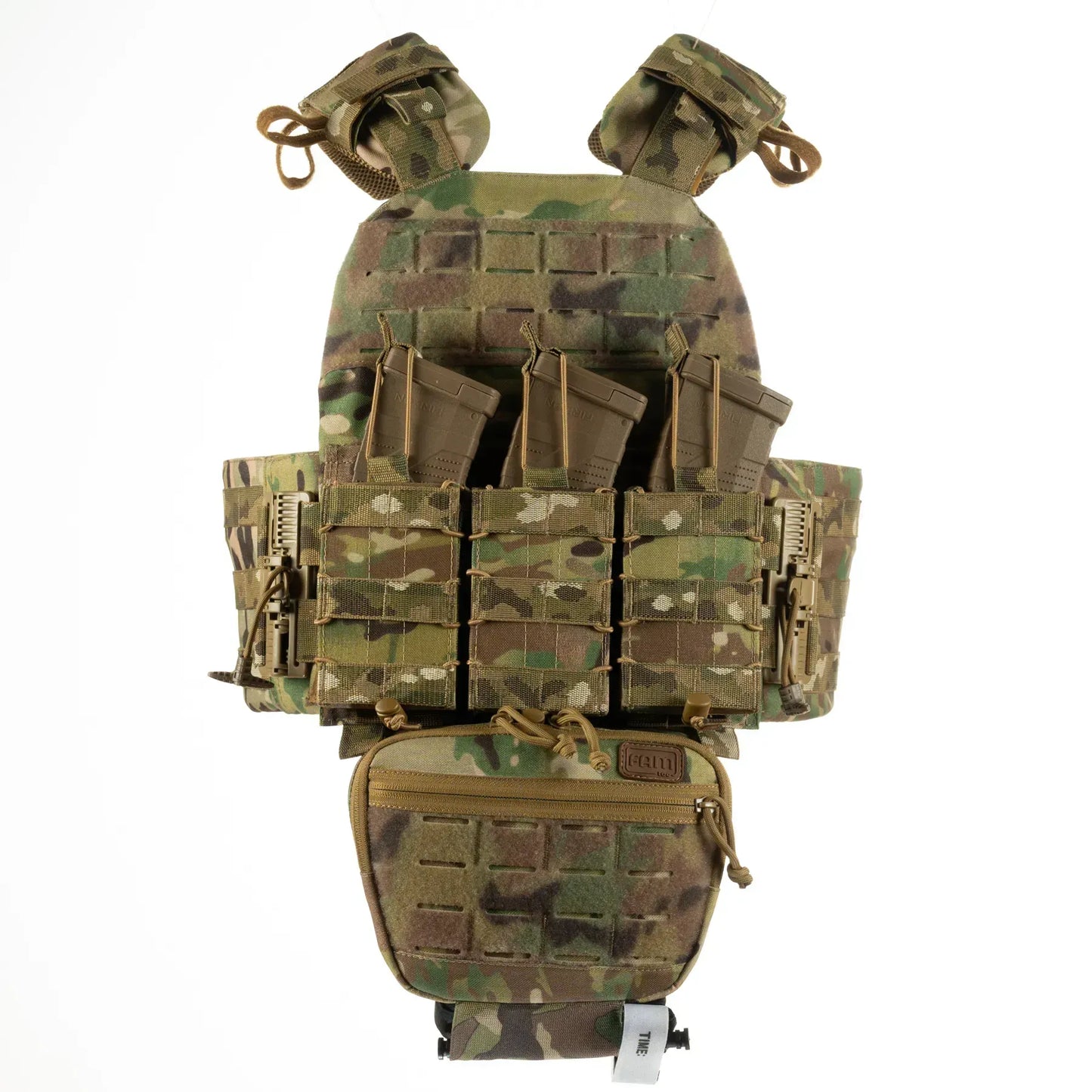 FamTac Plate Carrier M7 Lite – Side Armor 15×30 + 3 Mag Pouches + Utility | Multicam - Blender Tactical