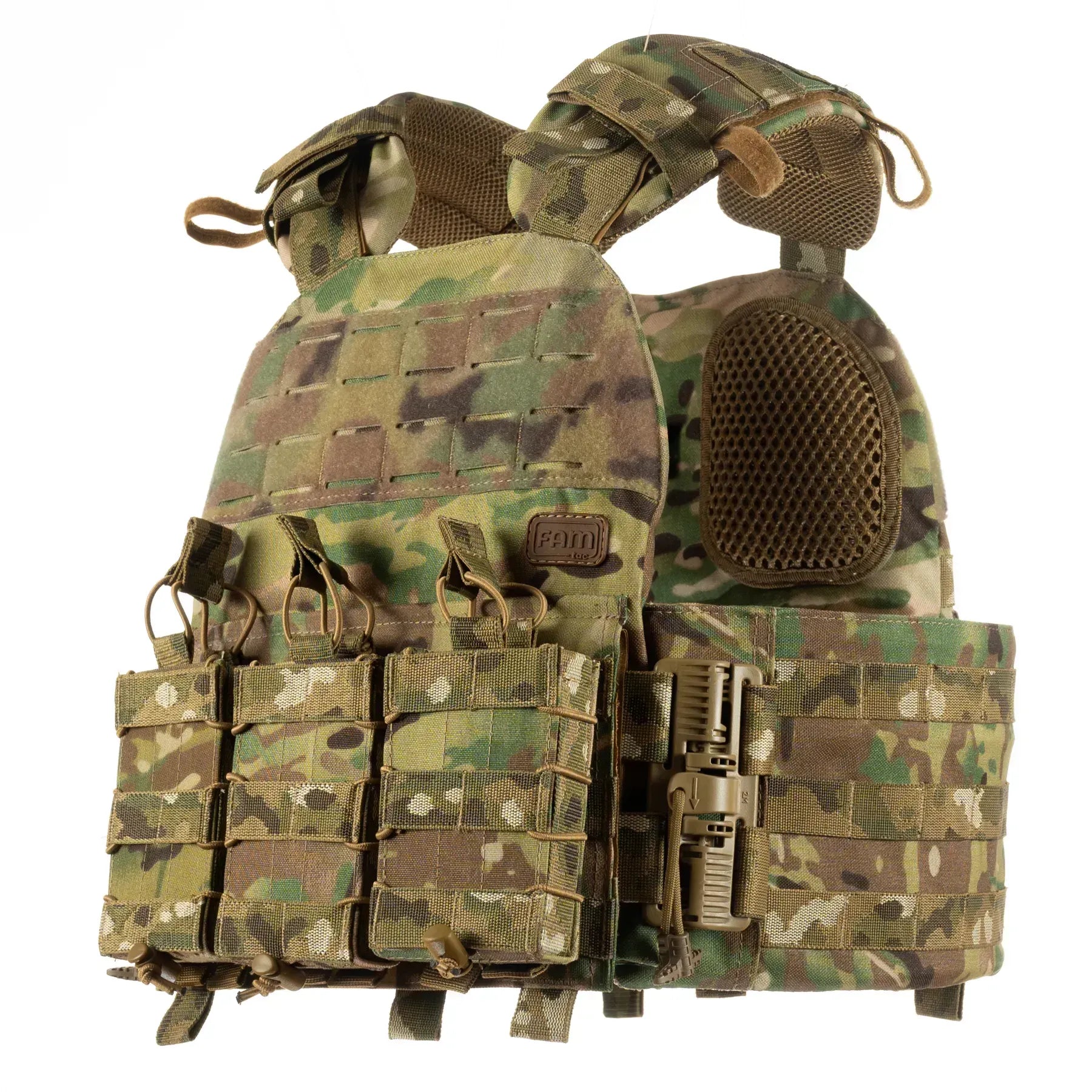FamTac Plate Carrier M7 Lite – Side Armor 15×30 + 3 Mag Pouches | Multicam - Blender Tactical