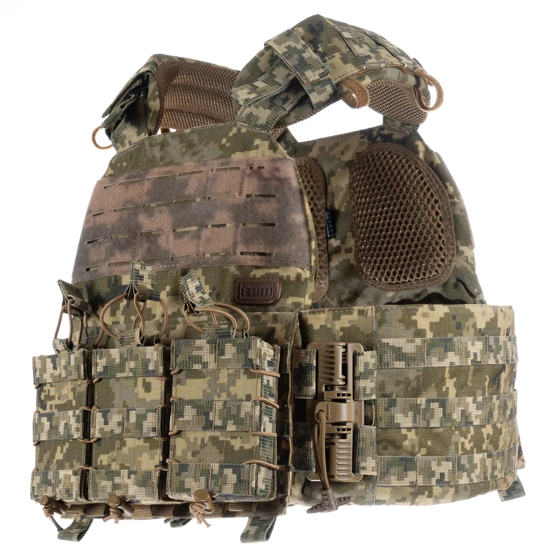 FamTac Plate Carrier M7 Lite – Side Armor 15×30 + 3 Mag Pouches | Ukrainian Pixel - Blender Tactical