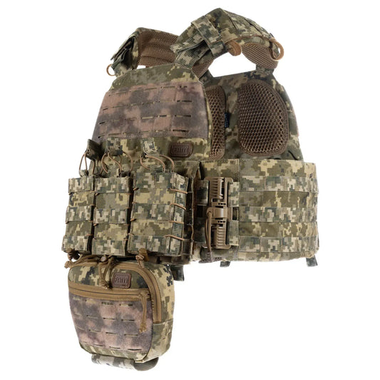 FamTac Plate Carrier M7 Lite – Side Armor 15×30 + 3 Mag Pouches + Utility | Ukrainian Pixel - Blender Tactical
