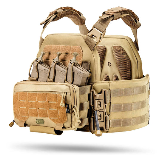 FamTac Plate Carrier M8 + AdminMag Panel | Coyote Tan - Blender Tactical