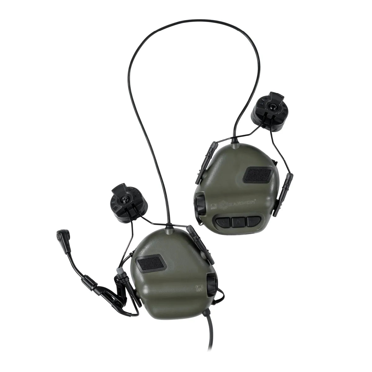 Earmor M32H Helmet-Mounted Tactical Communication Headset – Foliage Green - Blender Tactical