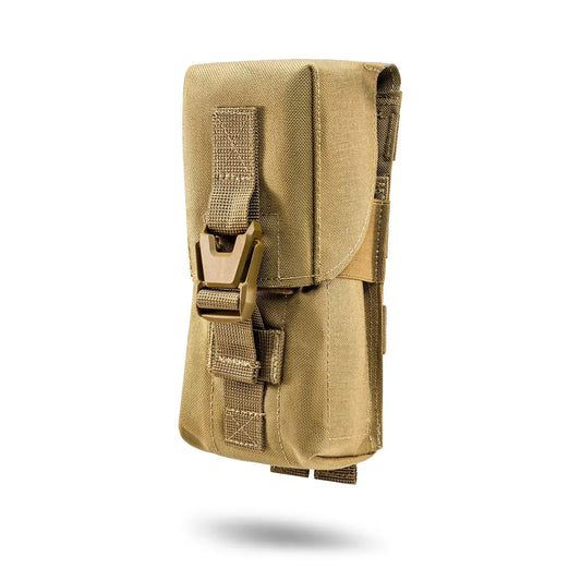 FamTac Double Mag Pouch – Coyote | Covered AK/AR MOLLE Pouch - Blender Tactical